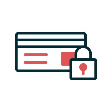 Kredi kartı güvenlik simgesi, vektör çizim