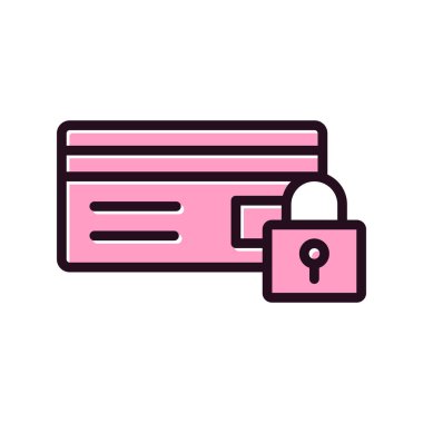 Kredi kartı güvenlik simgesi, vektör çizim