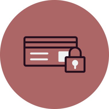 Kredi kartı güvenlik simgesi, vektör çizim