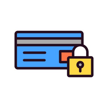 Kredi kartı güvenlik simgesi, vektör çizim