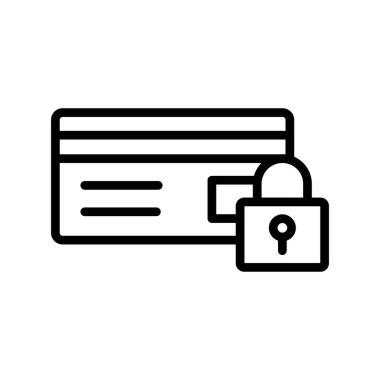 Kredi kartı güvenlik simgesi, vektör çizim