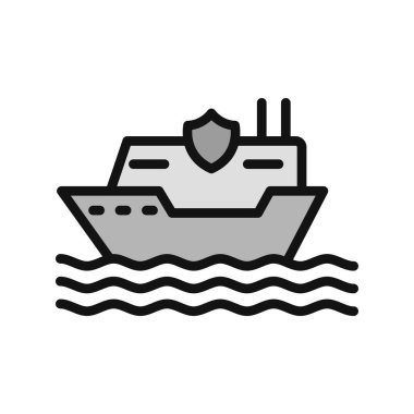 cruise ship vector line icon