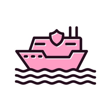 seyahat gemisi vektör çizgisi simgesi