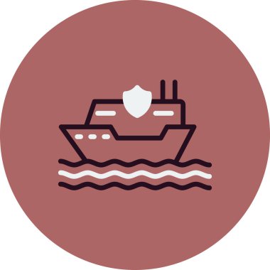 seyahat gemisi vektör çizgisi simgesi