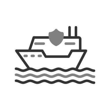 cruise ship vector line icon