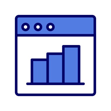 Web istatistik simgesi, vektör illüstrasyonu