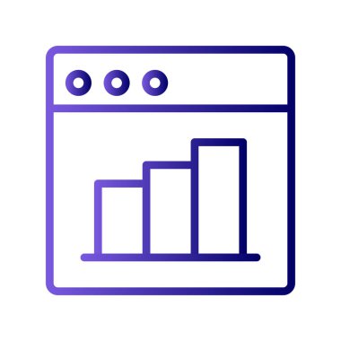 Web istatistik simgesi, vektör illüstrasyonu