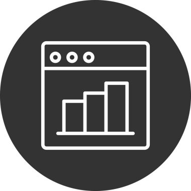 Web istatistik simgesi, vektör illüstrasyonu