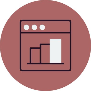 Web istatistik simgesi, vektör illüstrasyonu