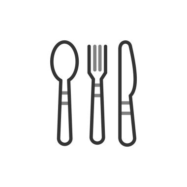 Kaşık, çatal ve bıçak, çatal bıçak vektör illüstrasyonu