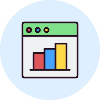 Web istatistik simgesi, vektör illüstrasyonu