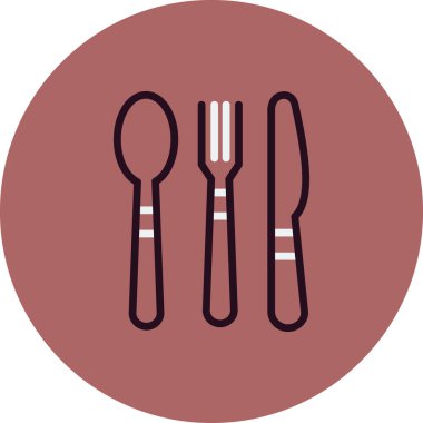 Kaşık, çatal ve bıçak, çatal bıçak vektör illüstrasyonu