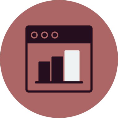 Web istatistik simgesi, vektör illüstrasyonu