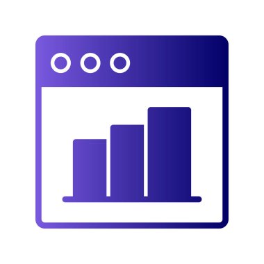 Web istatistik simgesi, vektör illüstrasyonu