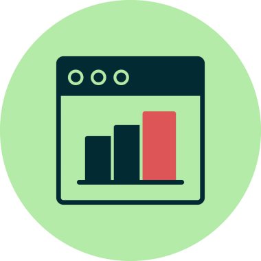 Web istatistik simgesi, vektör illüstrasyonu