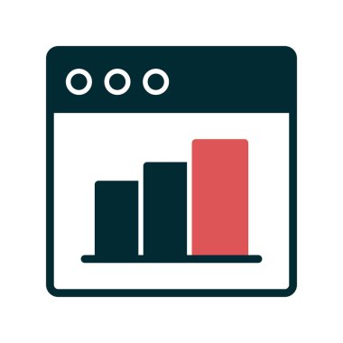 Web istatistik simgesi, vektör illüstrasyonu