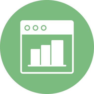 Web istatistik simgesi, vektör illüstrasyonu