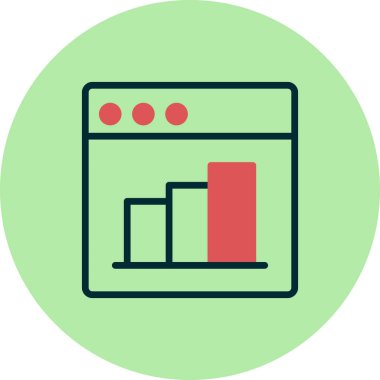 Web istatistik simgesi, vektör illüstrasyonu