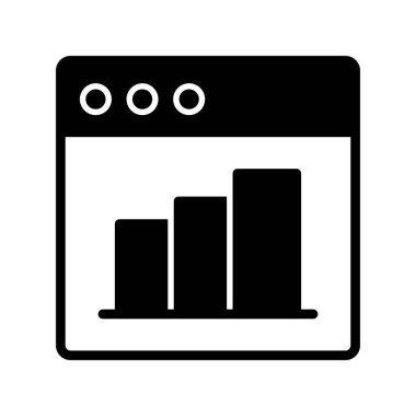 Web istatistik simgesi, vektör illüstrasyonu