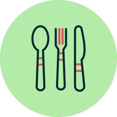 Kaşık, çatal ve bıçak, çatal bıçak vektör illüstrasyonu