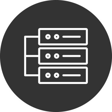 Veritabanı basit simgesi, vektör çizim