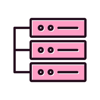 Veritabanı basit simgesi, vektör çizim