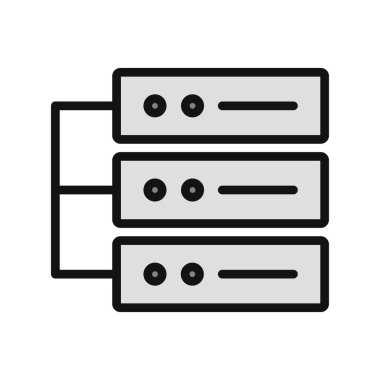 Veritabanı basit simgesi, vektör çizim