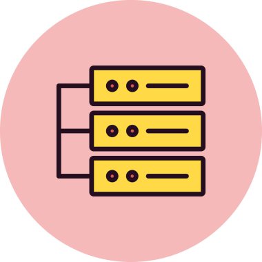 Veritabanı basit simgesi, vektör çizim