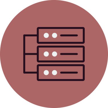 Veritabanı basit simgesi, vektör çizim