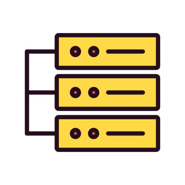 Veritabanı basit simgesi, vektör çizim