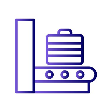 Havaalanı bagaj tarayıcı simgesi, vektör illüstrasyonu