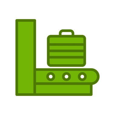 Havaalanı bagaj tarayıcı simgesi, vektör illüstrasyonu