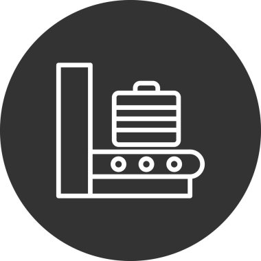 Havaalanı bagaj tarayıcı simgesi, vektör illüstrasyonu