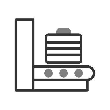 Havaalanı bagaj tarayıcı simgesi, vektör illüstrasyonu