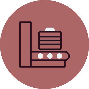Havaalanı bagaj tarayıcı simgesi, vektör illüstrasyonu