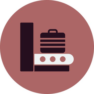 Havaalanı bagaj tarayıcı simgesi, vektör illüstrasyonu