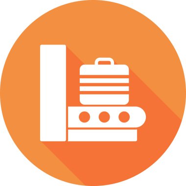 Havaalanı bagaj tarayıcı simgesi, vektör illüstrasyonu