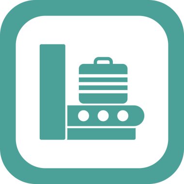 Havaalanı bagaj tarayıcı simgesi, vektör illüstrasyonu