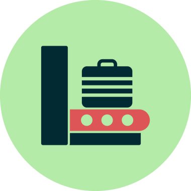 Havaalanı bagaj tarayıcı simgesi, vektör illüstrasyonu