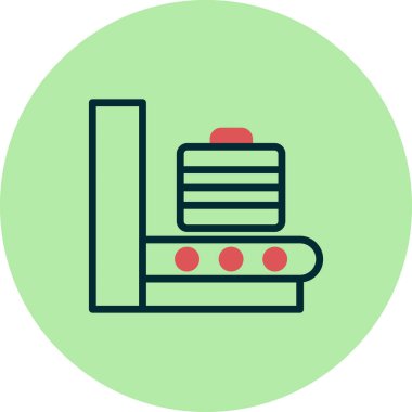 Havaalanı bagaj tarayıcı simgesi, vektör illüstrasyonu