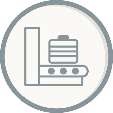 Havaalanı bagaj tarayıcı simgesi, vektör illüstrasyonu