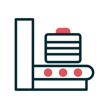 Havaalanı bagaj tarayıcı simgesi, vektör illüstrasyonu