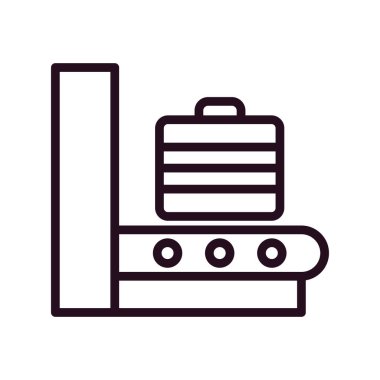 Havaalanı bagaj tarayıcı simgesi, vektör illüstrasyonu