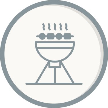 Barbekü basit vektör resimlemesi