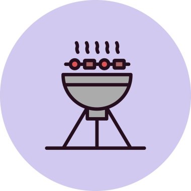 Barbekü basit vektör resimlemesi