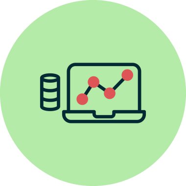 Veritabanı basit simgesi, vektör çizim