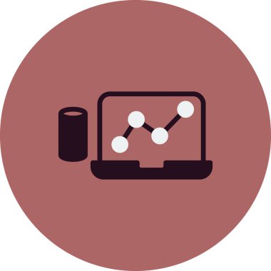 Veritabanı basit simgesi, vektör çizim