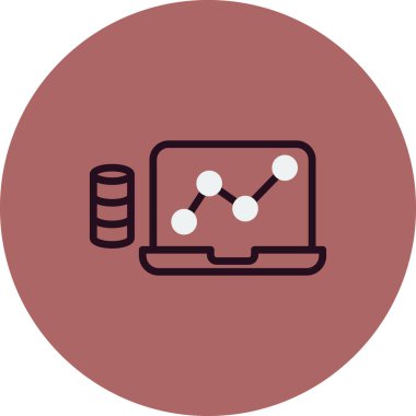 Veritabanı basit simgesi, vektör çizim