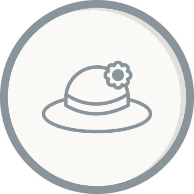 Çiçekli kadın şapkasının basit bir çizimi