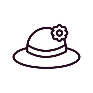 Çiçekli kadın şapkasının basit bir çizimi